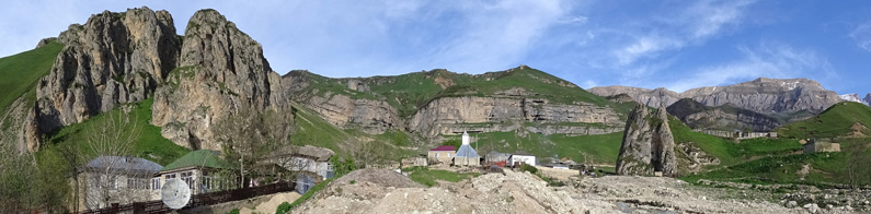 Panoramic view of the village of Laza in Azerbaijan