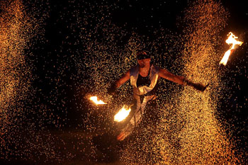 Fire dancing photo in the public domain
