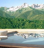 View from the swimming pool of the g�te de la Bernadole