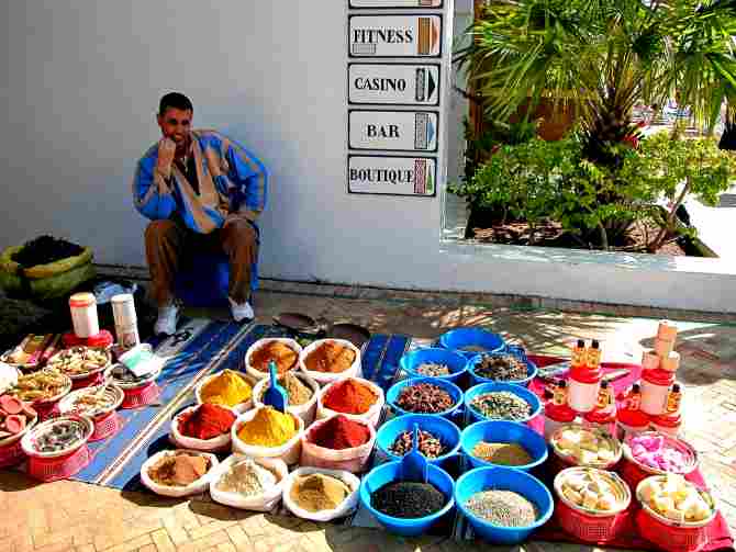 Spices on sale in Agadir, Morocco