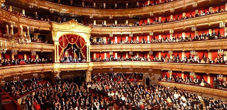 Interior of the Bolshoi Theatre in Moscow, Russia
