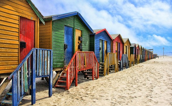 Muizenberg beach houses, Cape Town, South Africa