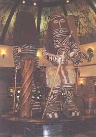 Giant Makishi Dancers at The Kingdom, Victoria Falls