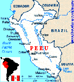 View map of Peru, South America