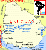 View map of Uruguay, Central America