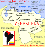 View map of Venezuela, South America