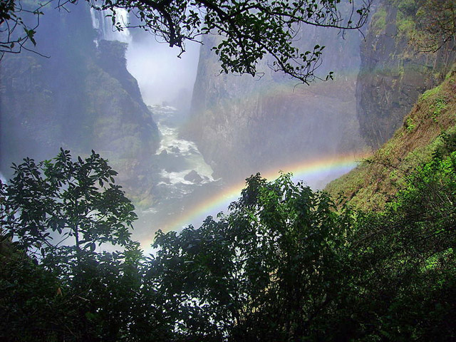 Rainbow at Victoria Falls, Zimbabwe