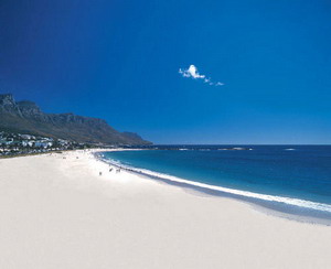 Camps Bay Beach and the 12 Apostle Mountains, Camps Bay, Cape Town, Western Cape, South Africa - Click for larger image