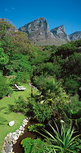 The Garden and view of the 12 Apostles, Ocean View House, Bakoven, Camps Bay, Cape Town, Western Cape, South Africa - Click for larger image