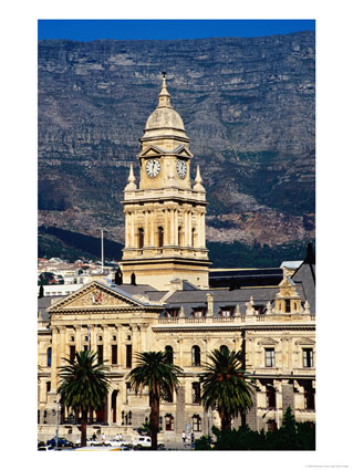 Old Town Hall with Table Mountain in Background, Cape Town, South Africa