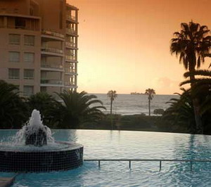 Pool at sunset