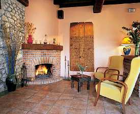 Lounge with fireplace