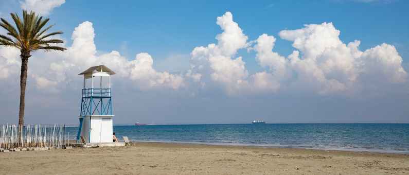 Beach in Larnaka, Cyprus Beach in Larnaka, Cyprus