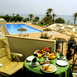 Terrace overlooking the pool