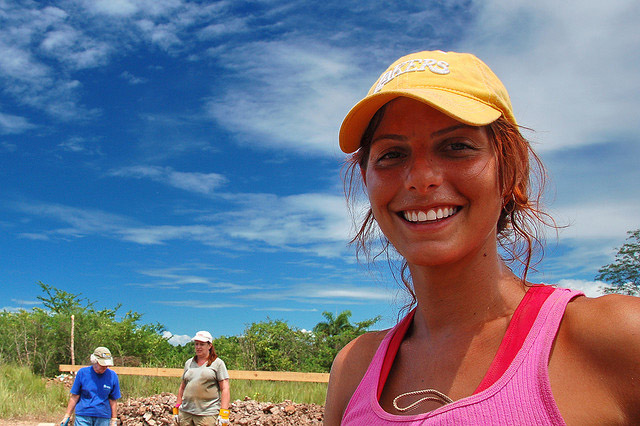 Smiling volunteer